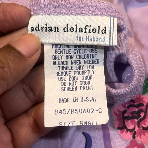 Vintage‎ Adrian Delafield Women’s Small Purple Lilac Heart Sweater Flowers - Picture 4 of 6